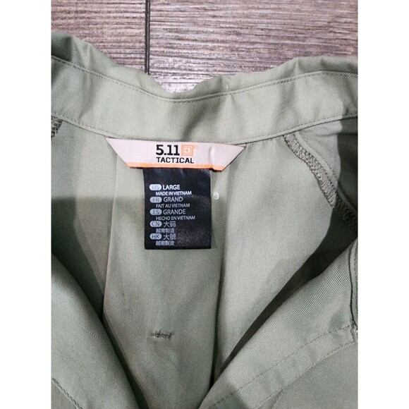 5.11 Tactical Women’s Isla Short Sleeve Shirt 837 Tank Green Light Weight Button - Picture 7 of 8